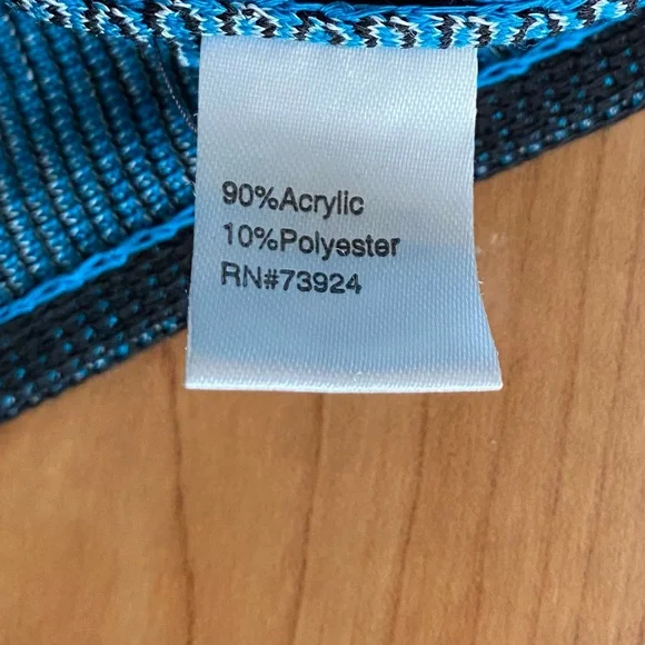 Ming Wang Acrylic Black & Blue Cardigan Jacket Plus Size 3X Side Vents - Picture 9 of 10